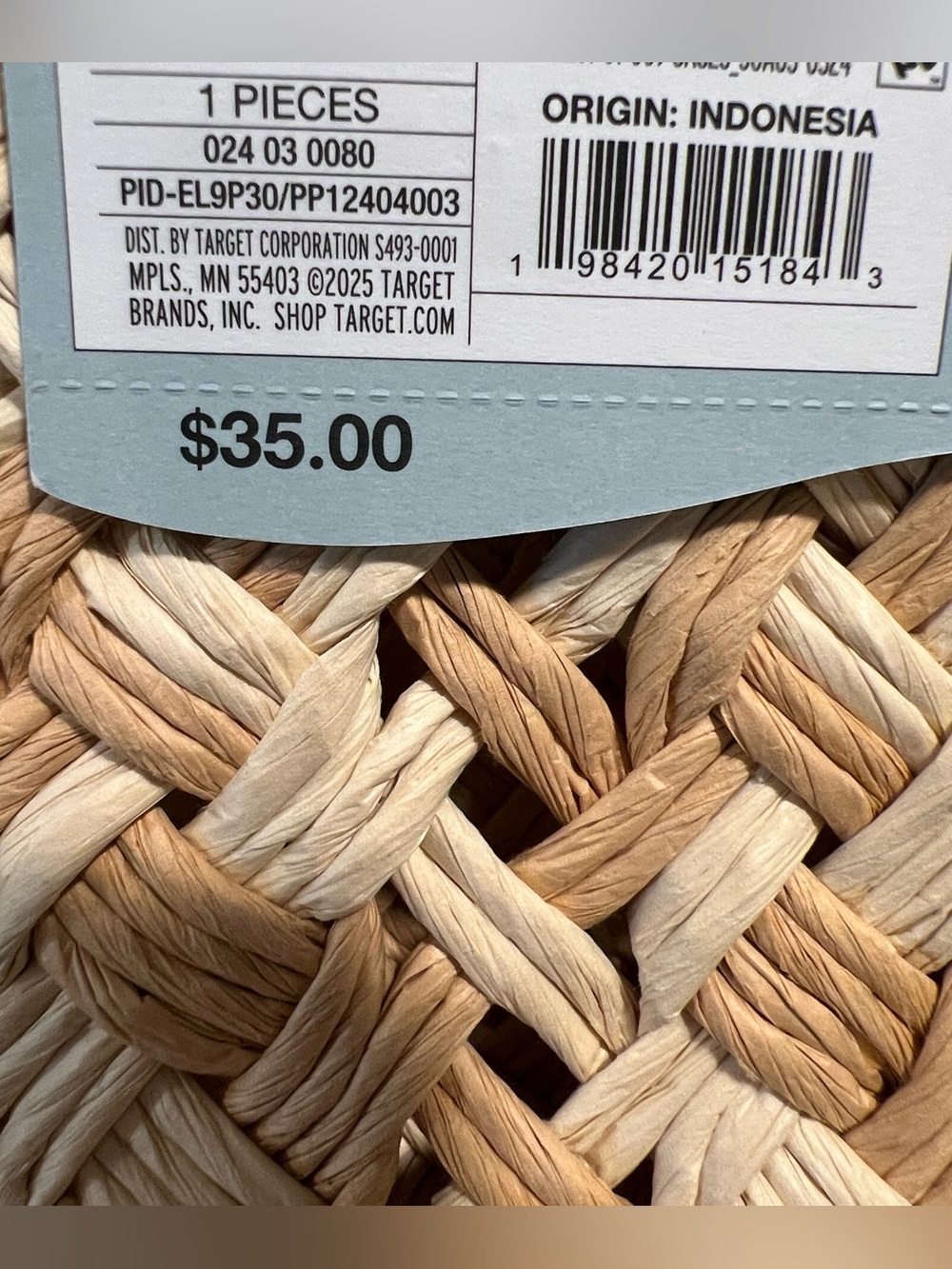 Shade & Shore Natural Straw Woven Tote in Beige NWT - Picture 3 of 5